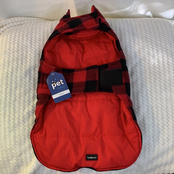 2/$20 Scenereal Med Buffalo Plaid Dog Jacket - Picture 3 of 10